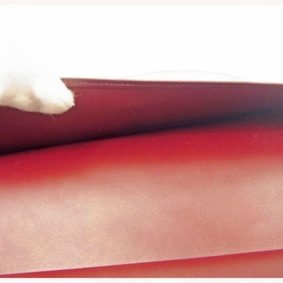 Cartier Wallet Purse Long Wallet Trinity Black Red Woman Authentic Used Y7301 - Picture 3 of 6